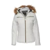 Women’s Puffer with Hood White Leather Jacket By Jacket Field