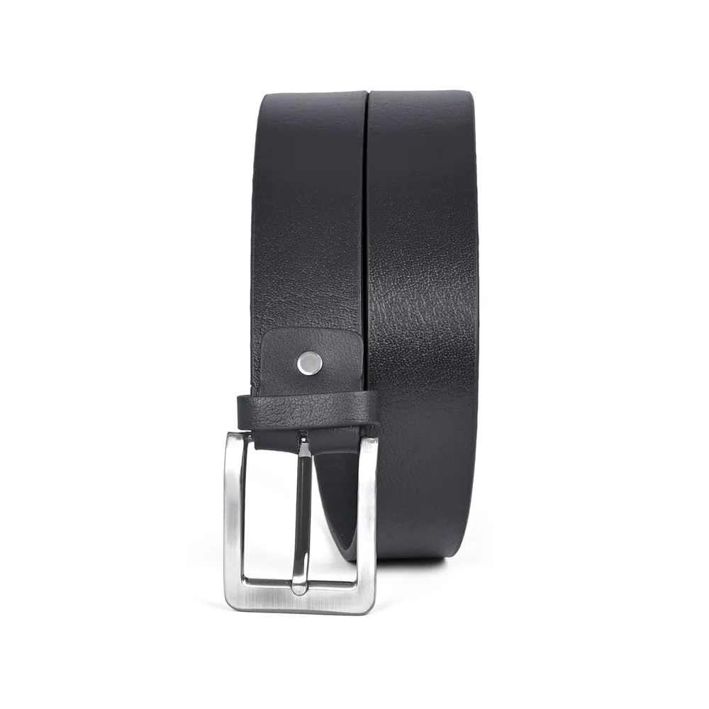 New Men's Black Plain Casual Leather Belt By Jacket Field