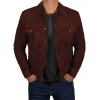 Mens Suede Brown Leather Jacket by Jacket Field
