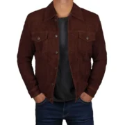 Mens Suede Brown Leather Jacket by Jacket Field