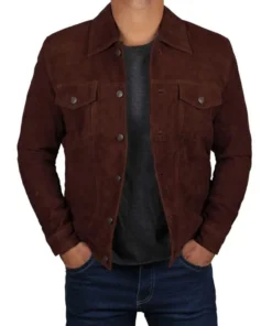 Mens Suede Brown Leather Jacket by Jacket Field