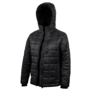 Ember Womens Black Puffer Jacket with Hood by Jacket Field