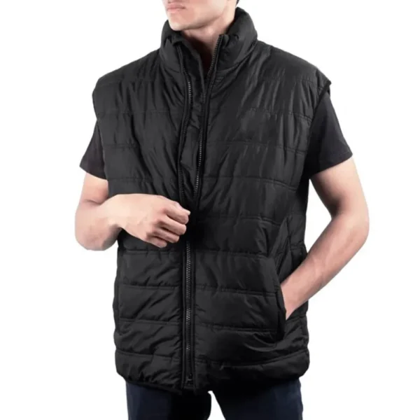 Mens Black Gilet Puffer Vest by Jacket Field