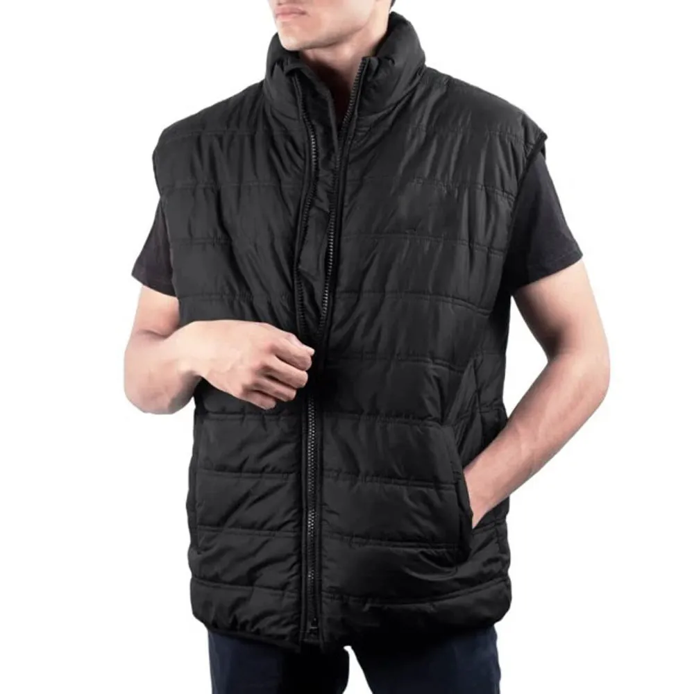 Mens Black Gilet Puffer Vest by Jacket Field