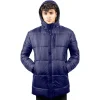 Men's 3/4 Length Hooded Parka Blue Jacket - Puffer Style By Jacket Field