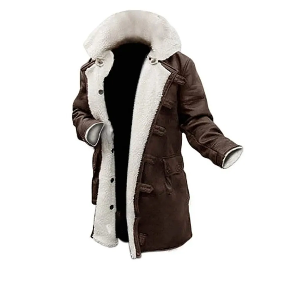 Mens Dark Brown Bane Sherpa Shearling Coat by Jacket Field