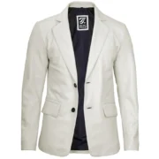 Mens Lambskin Leather Blazer Off White Jacket by Jacket Field