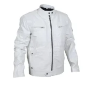 Mens Flawless Leather Racer White Jacket by Jacket Field