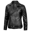 Mens Black Lambskin Leather Motorcycle Jacket by Jacket Field