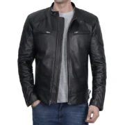 Black leather jacket