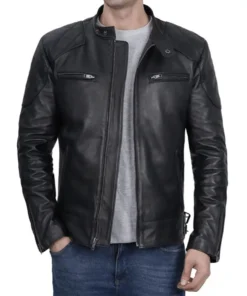 Black leather jacket