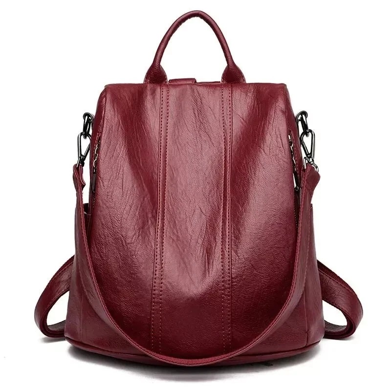 Womens Red Aphrodite Leather Handbag by Jacket Field