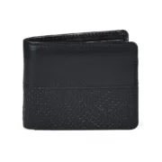 Classic Black Bi-Fold Mens Leather Wallet by Jacket Field