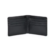 Classic Black Bi-Fold Mens Leather Wallet by Jacket Field