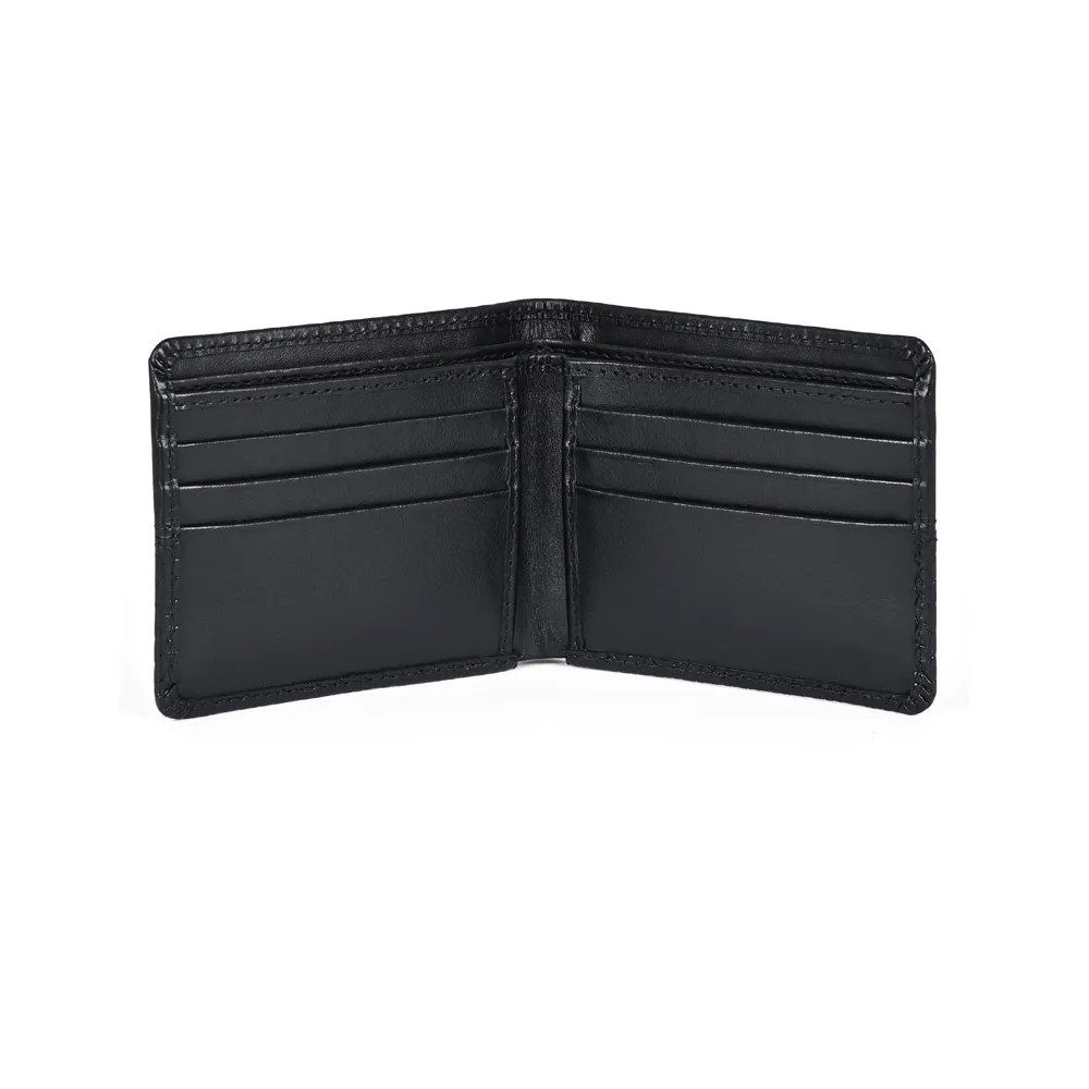 Classic Black Bi-Fold Mens Leather Wallet by Jacket Field