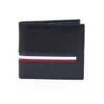 Minimalist Black Bi-Fold Mens Leather Wallet by Jacket Field