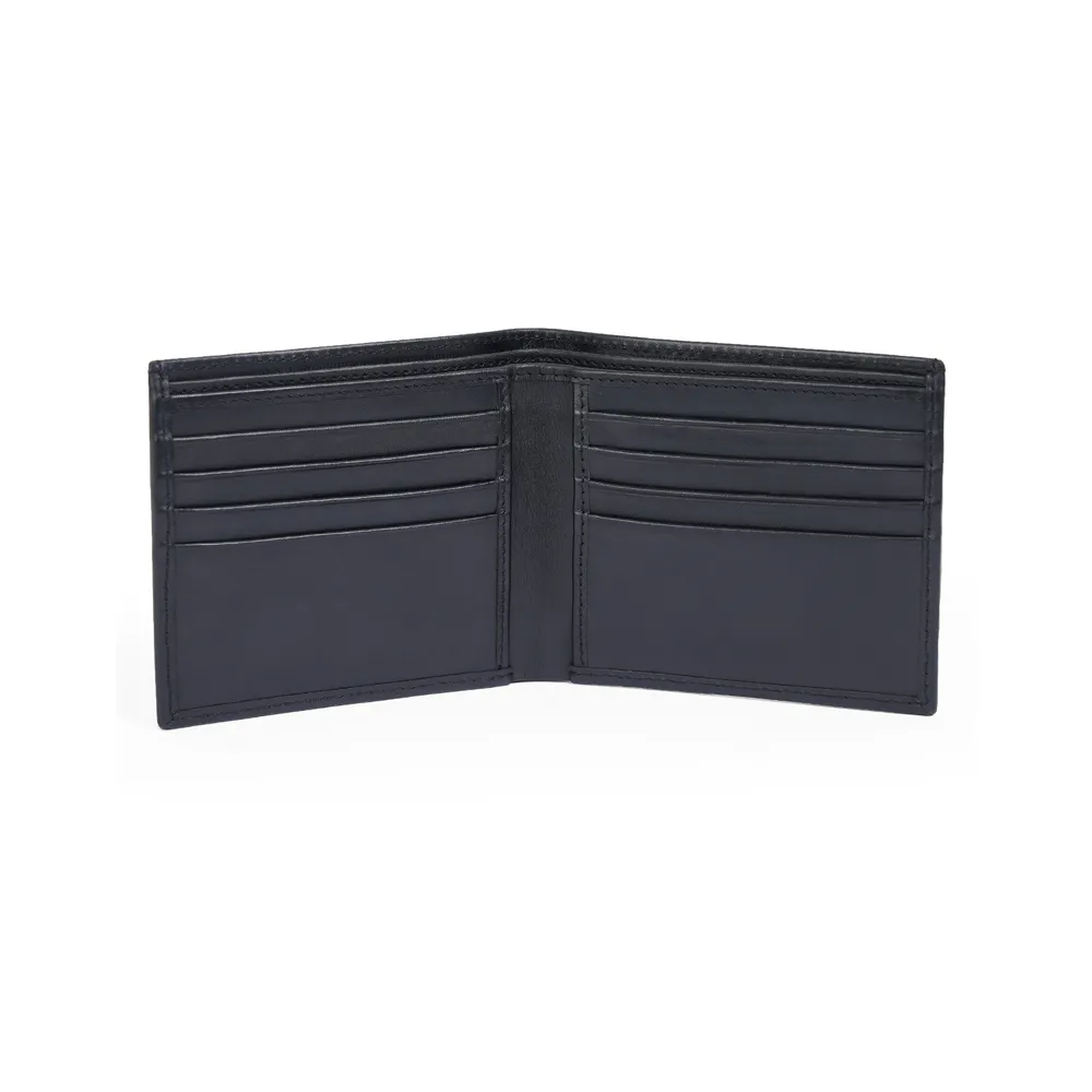 Minimalist Black Bi-Fold Mens Leather Wallet by Jacket Field
