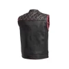 Sinister Club Style Mens Black Cowhide Leather Motorcycle Vest by Jacket Field