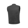 Sharp Shooter Mens Black Leather Motorcycle Vest by Jacket Field