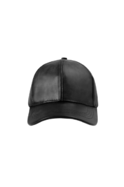 Mens Black Faux Leather Cap by Jacket Field