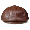 Mens Vintage Brown Leather Cap by Jacket Field