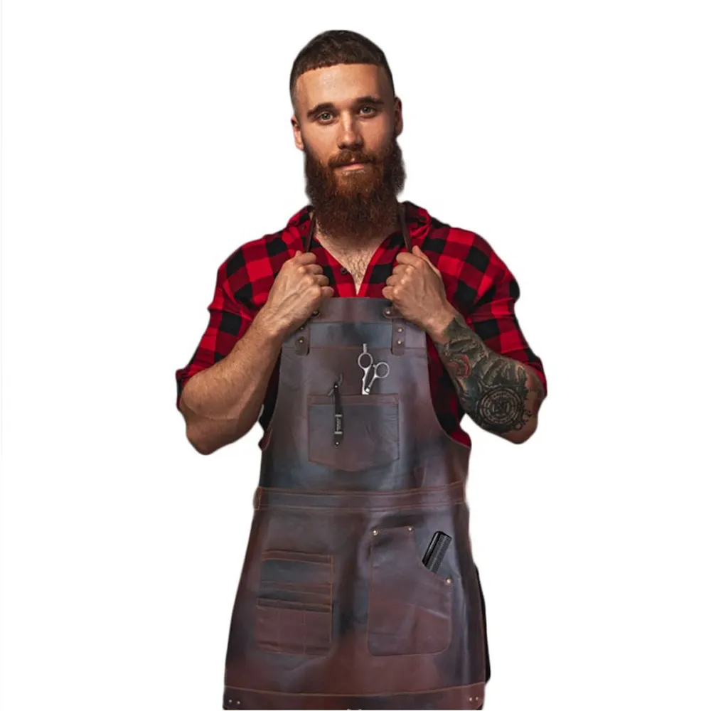 Ragnar Dark Brown Full Grain Leather Apron by Jacket Field