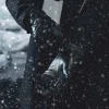 Mens Black Quilted Touchscreen Leather Gloves by Jacket Field