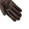 Mens Brown Quilted Leather Touchscreen Leather Gloves by Jacket Field