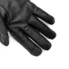 Mens Black Touchscreen Ribbed Leather Gloves by Jacket Field