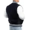Mens Navy Blue & White Sleeves Clothing Varsity Jacket by Jacket Field