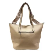 Womens Beige Faux Leather Shoulder Bag by Jacket Field