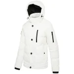 Mens Polyester Winter Off White Jacket with Hood by Jacket Field