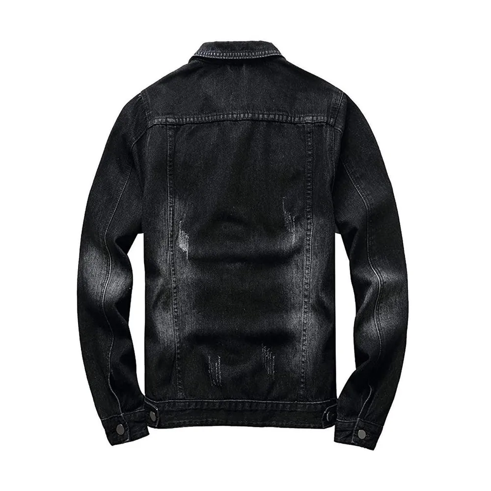Mens Blank Shady Black Denim Jacket by Jacket Field