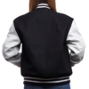 Womens Black Wool Body & Bright Leather Sleeves Clothing Varsity Jacket by Jacket Field