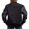 Womens Black Wool & Leather Clothing Varsity Jacket by Jacket Field