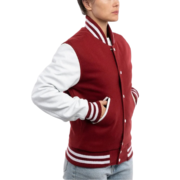 Womens Cardinal Red & White Clothing Varsity Jacket by Jacket Field