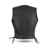 Raven Women’s Motorcycle Vest – Classic Leather Western Style by Jacket Field