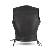 Raven Women’s Motorcycle Vest – Classic Leather Western Style by Jacket Field