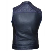 Womens Black & Purple Leather Vest by Jacket Field