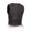 Women’s Western Style Leather Motorcycle Vest Naked Cowhide by Jacket Field