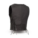 Women’s Western Style Leather Motorcycle Vest Naked Cowhide by Jacket Field