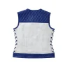 Women’s Motorcycle Leather Vest Blue & White Limited Edition by Jacket Field
