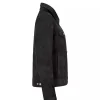 Womens Black Leather Trucker Suede Jacket by Jacket Field