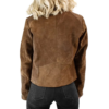 Womens Tan Biker Soft Suede Jacket by Jacket Field