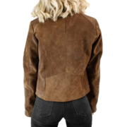 Womens Tan Biker Soft Suede Jacket by Jacket Field