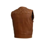 Timber Club Style Mens Brown Cowhide Motorcycle Vest by Jacket Field