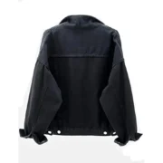 Womens Classic Black Denim Jacket by Jacket Field