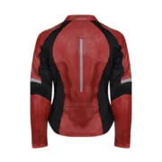 Womens Motorcycle Riding Black and Red Leather Jacket by Jacket Field