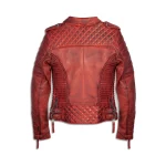 Womens Biker Red Leather Jacket by Jacket Field