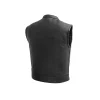Lowrider Club Style Mens Black Leather Motorcycle Vest by Jacket Field